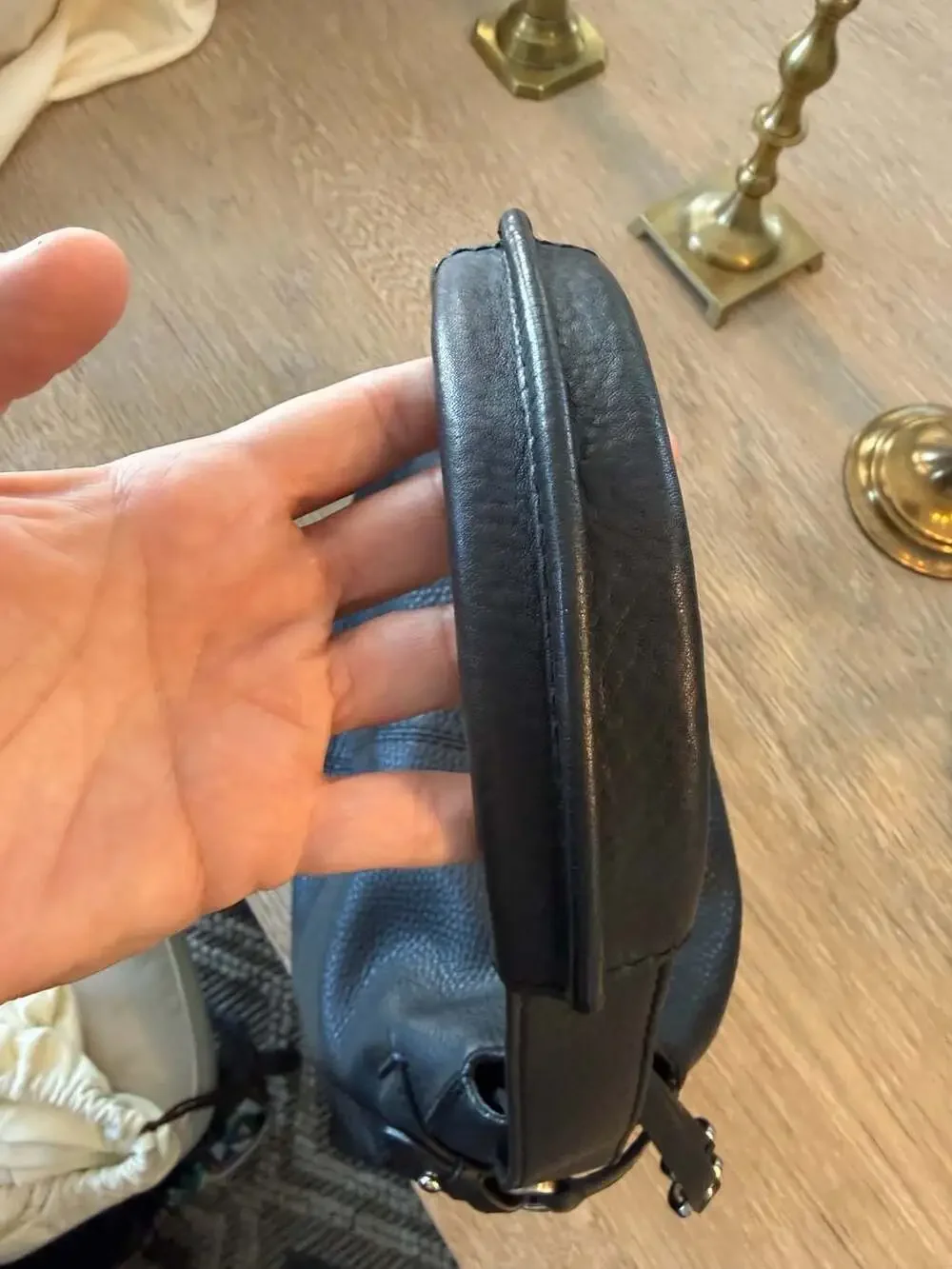 Cole Haan Black Pebbled Leather Shoulder Bag Hobo Purse